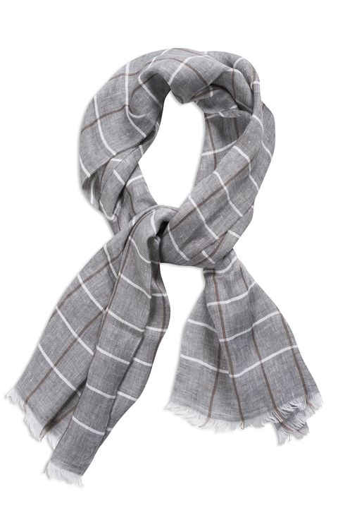 Checked linen scarf