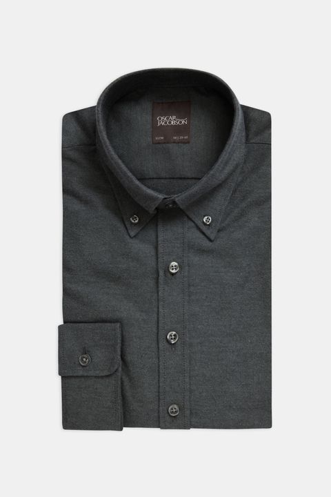 Slim Fit Shirt Button Down Brushed Flannel