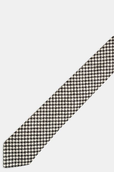Checkered silk tie