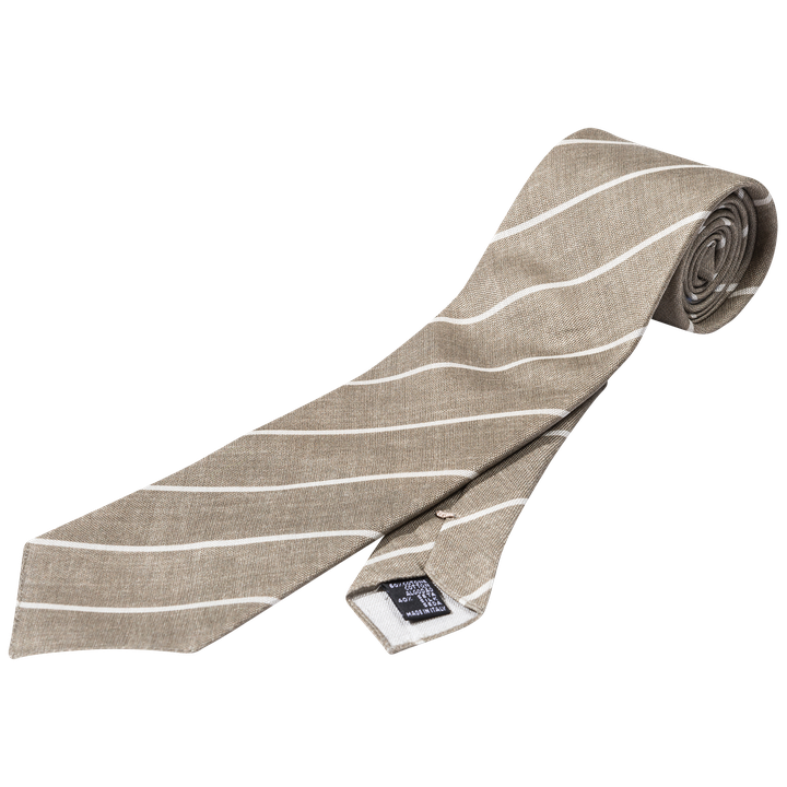 Striped cotton & silk tie