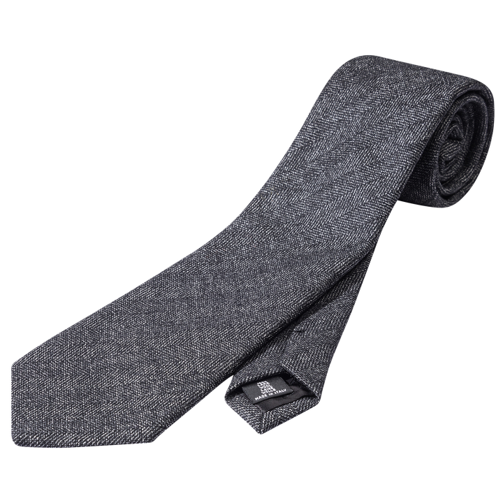 Herringbone wool tie