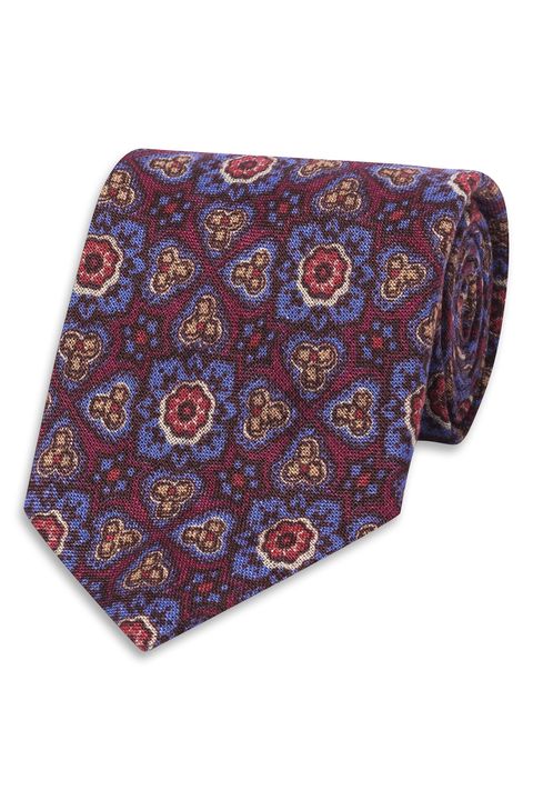 Printed linen tie