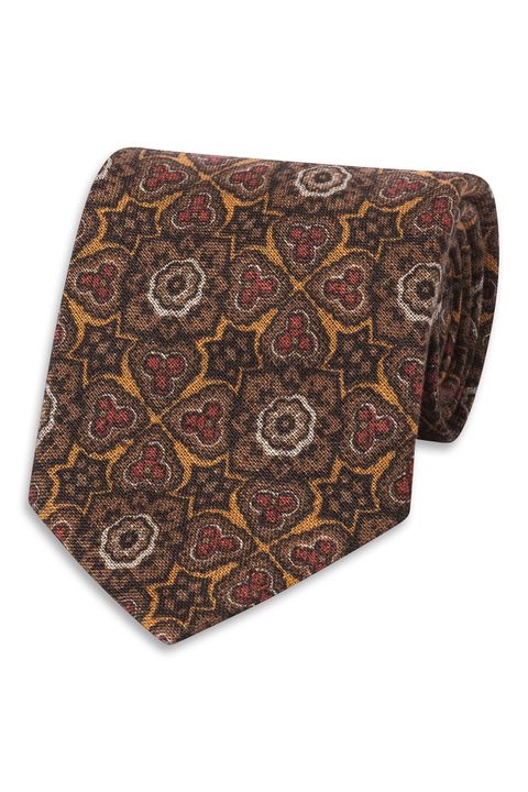 Printed linen tie