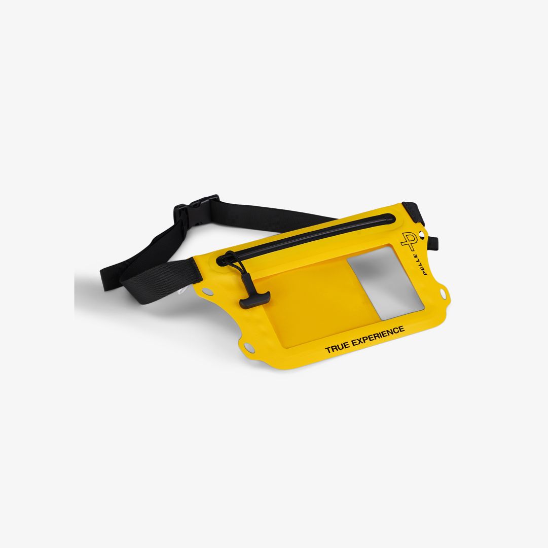 Akvo Waist Bag, Sunflower Vattenresistent midjeväska med justerbart band i midjan, lufttät dragkedja, transparent fönster för mobilen och Pelle P-logo