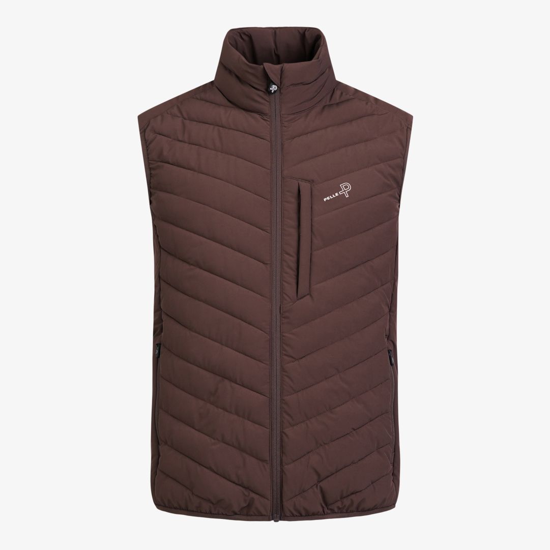 Arolla Vest, Carob Brown Högfunktionell förstärkningsväst utvecklad för en aktiv livsstil, i stretchigt material för maximal bekvämlighet och full rör