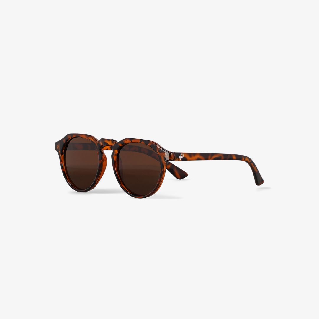 SunglassesB1, Brown Brown Runda solglasögon med nätt näsbrygga och tunnare båge i plast