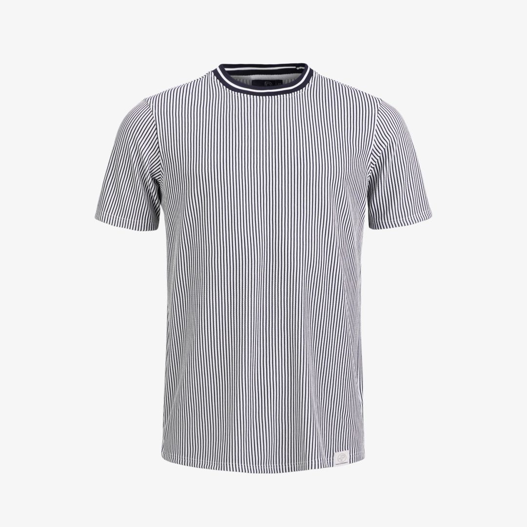Brassie Tee, Dk Navy Stripe Mjuk t-shirt i lättskött och slitstarkt material med struktur Brassie Tee, Dk Navy Stripe Mjuk t-shirt i lättskött och slitstarkt material med struktur
