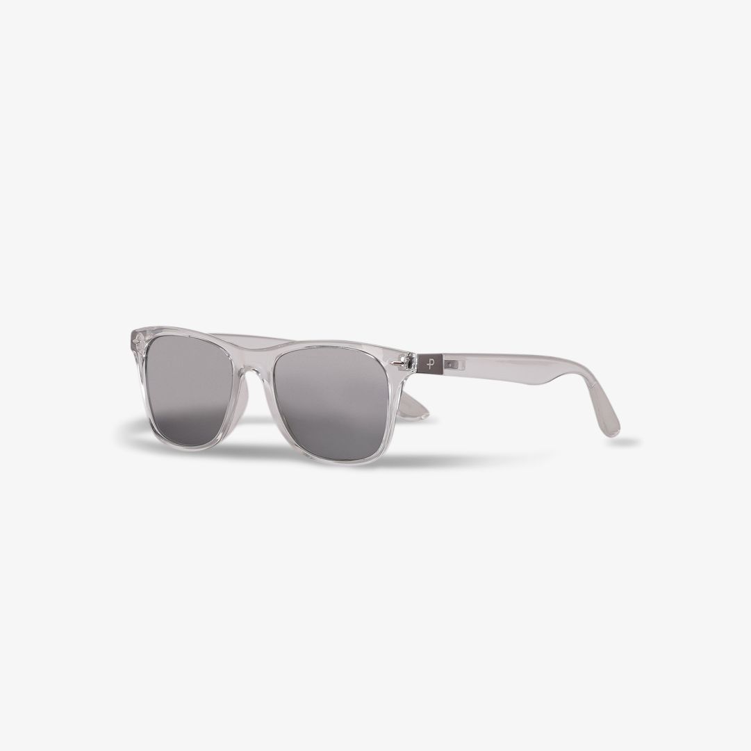 Sunglasses C1, Transparent Silver Solglasögon i Wayfarermodell med CE-certifirerade och polariserad linser