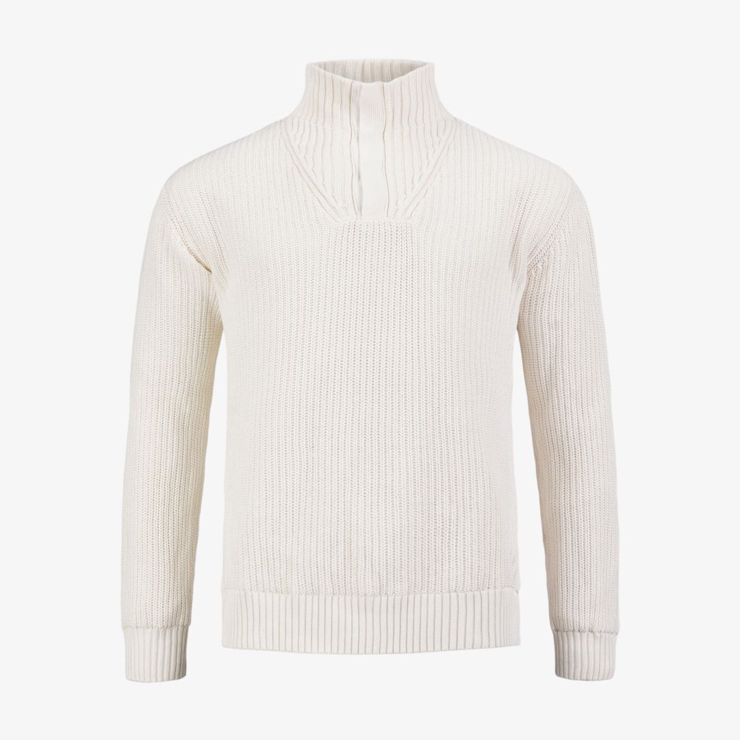 Campe WB Sweater, Sand Dollar White Mjuka och sköna Campe WB Sweater är en vindresistent ribbstickad tröja tillverkad i högkvalitativ bomull