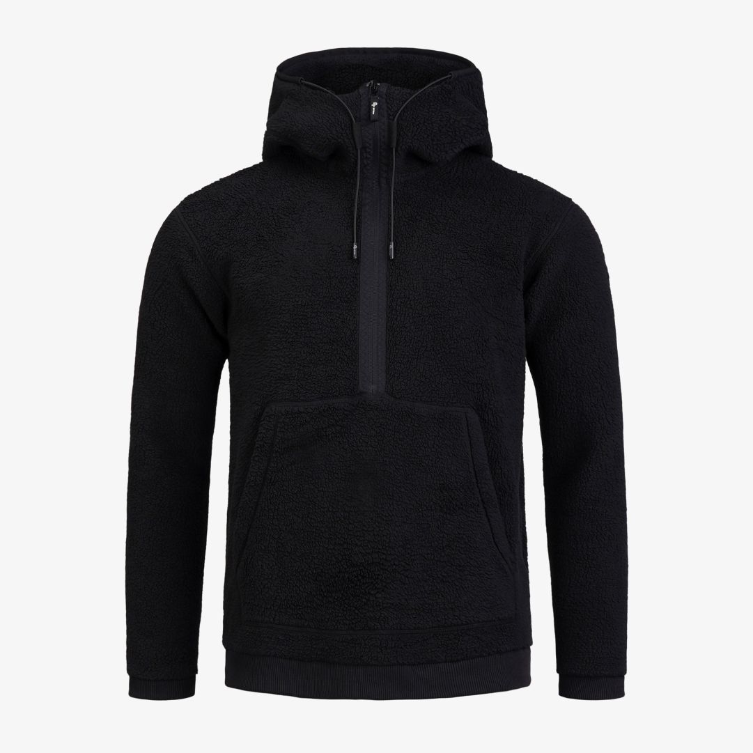 Cormo Half Zip Hoodie, Ink Denna fleecehoodie är tillverkad i mjuk polyesterpile och har en avslappnad passform