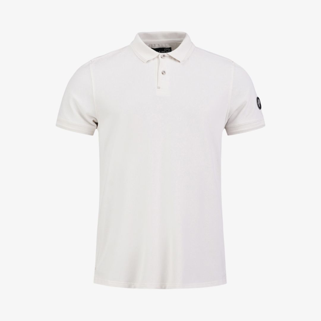 Crew Polo, Sand Dollar White Kortärmad stilren piké med snygga detaljer