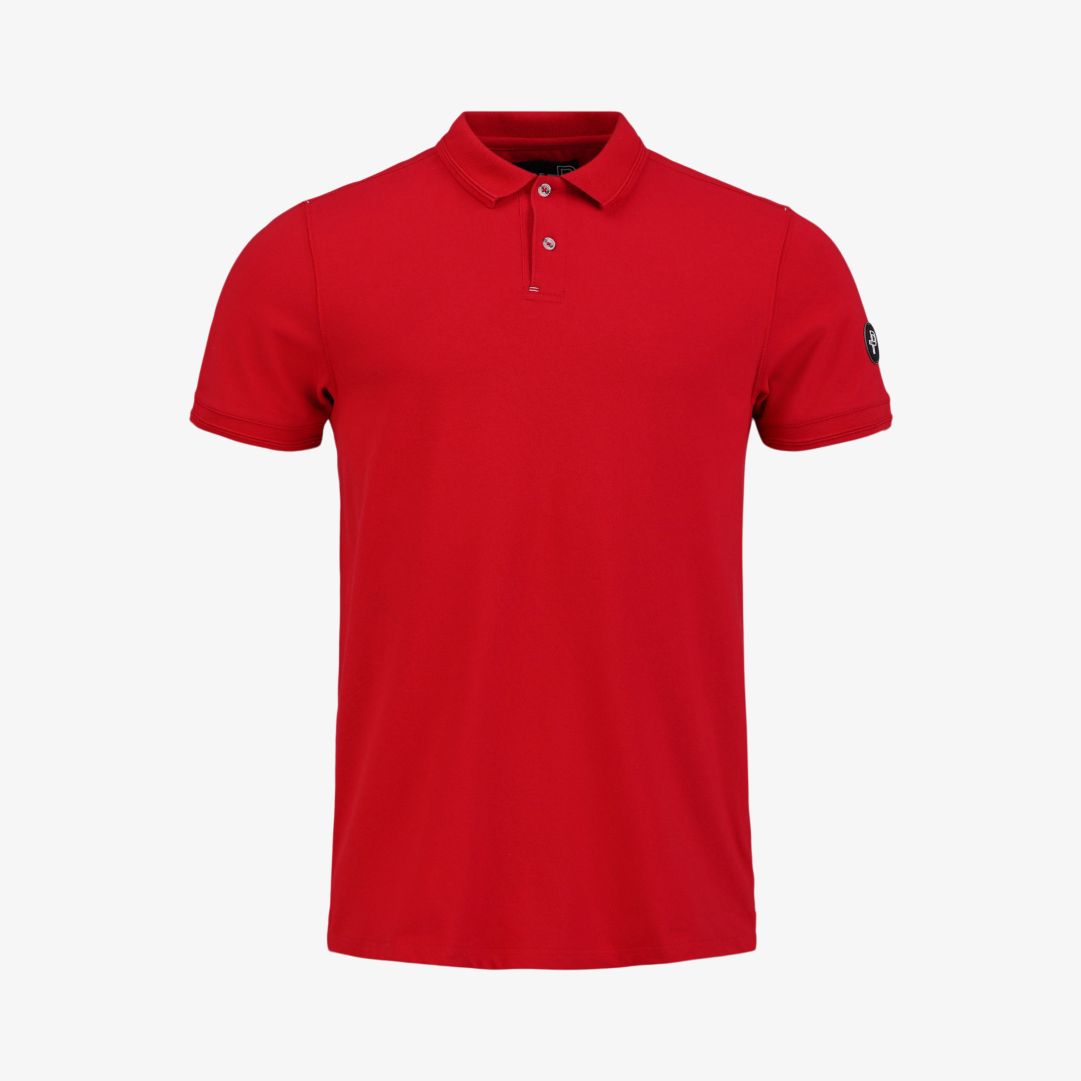 Crew Polo, Race red Kortärmad stilren piké med snygga detaljer