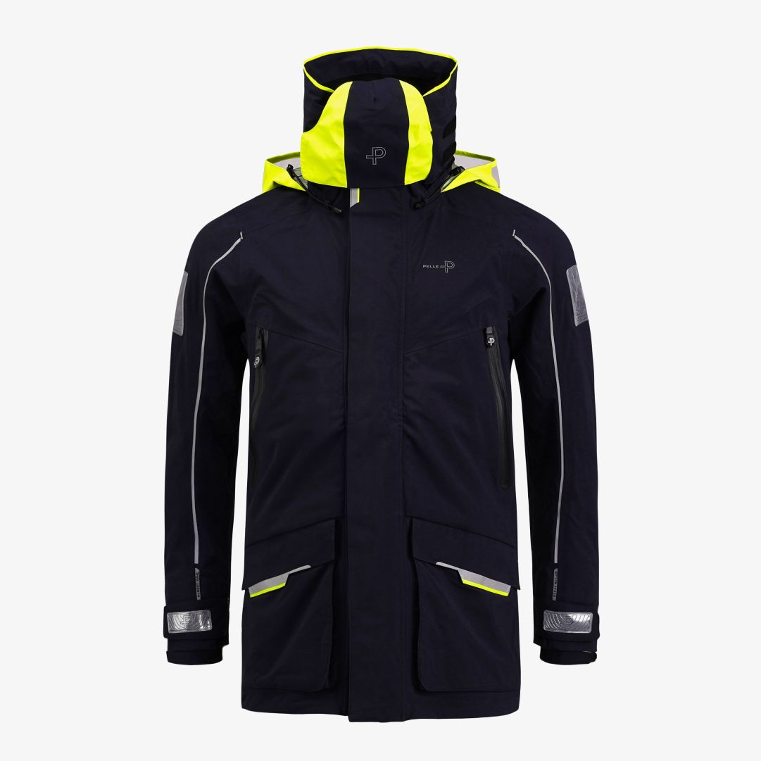 Defender Offshore Jacket, Dk Navy Blue Detta är en slitstarkstark och smidig seglarjacka, tillverkad i Hi: res® 2x2 SW4L stretchmembran; ett 4-lagerst