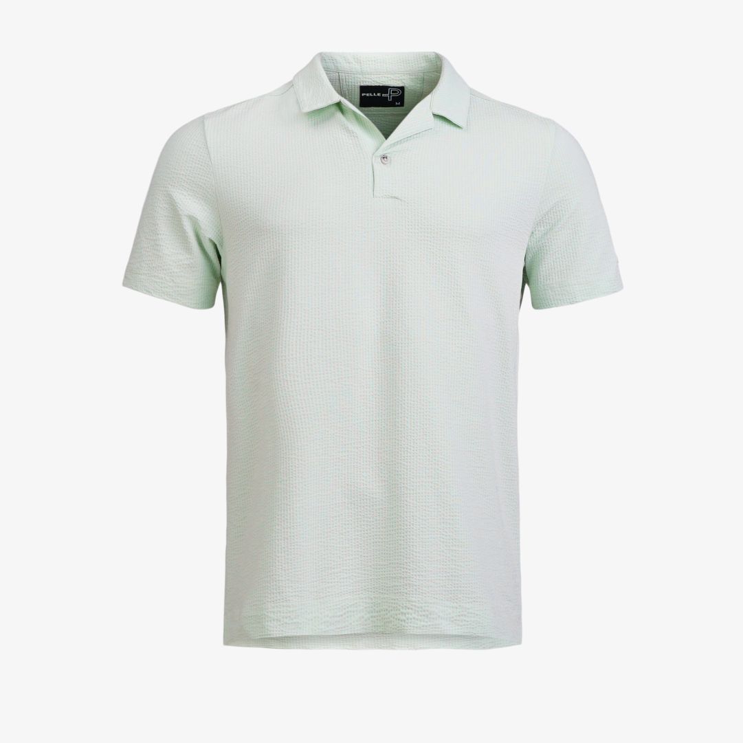 Dock camp collar shirt, Spray Green Det här är pikétröjan du vill använda varje dag i sommar! Den strukturerade bommulskvalitén ger en mjuk och lätt k