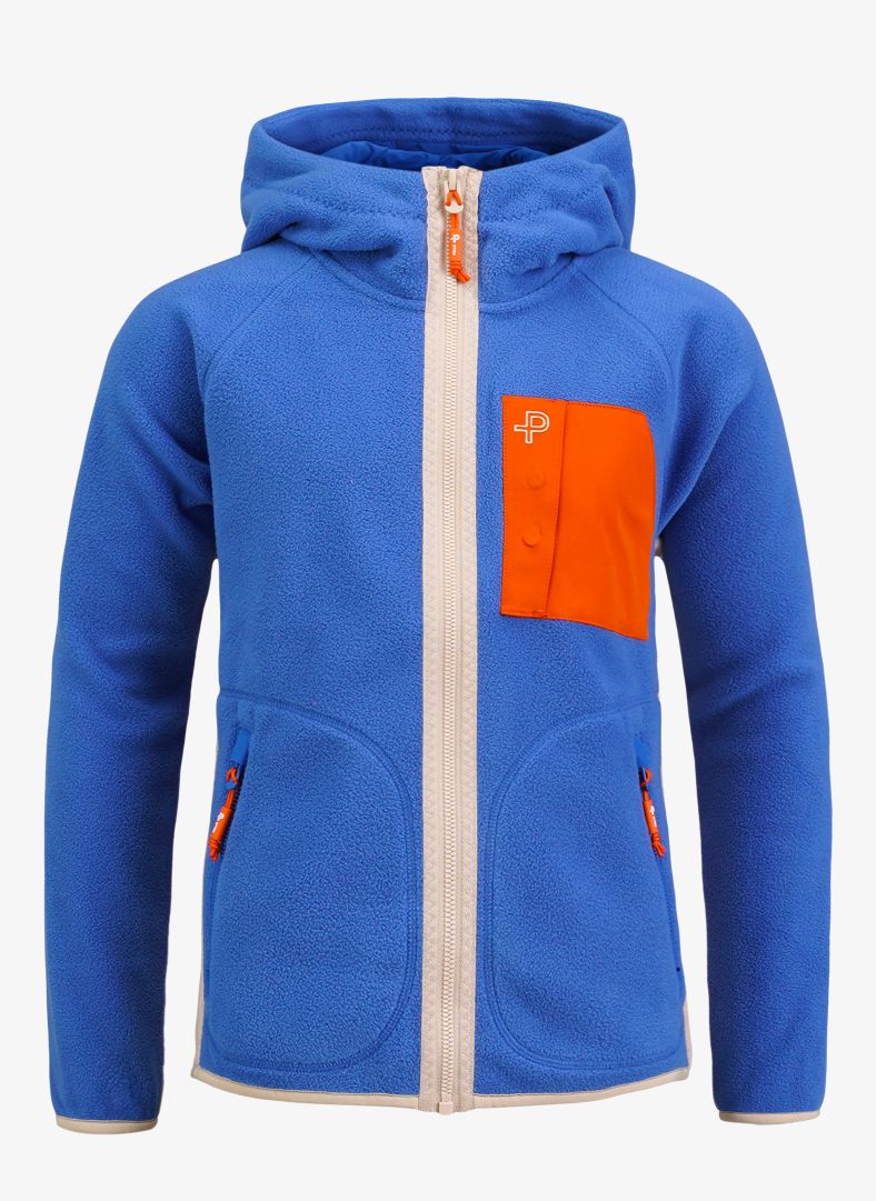 JR Loft Hood, Blue lobster Mångsidig och värmande hoodie i mjuk stretchig fleece för de yngre