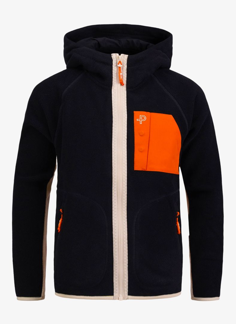 JR Loft Hood, Dk Navy Blue Mångsidig och värmande hoodie i mjuk stretchig fleece för de yngre