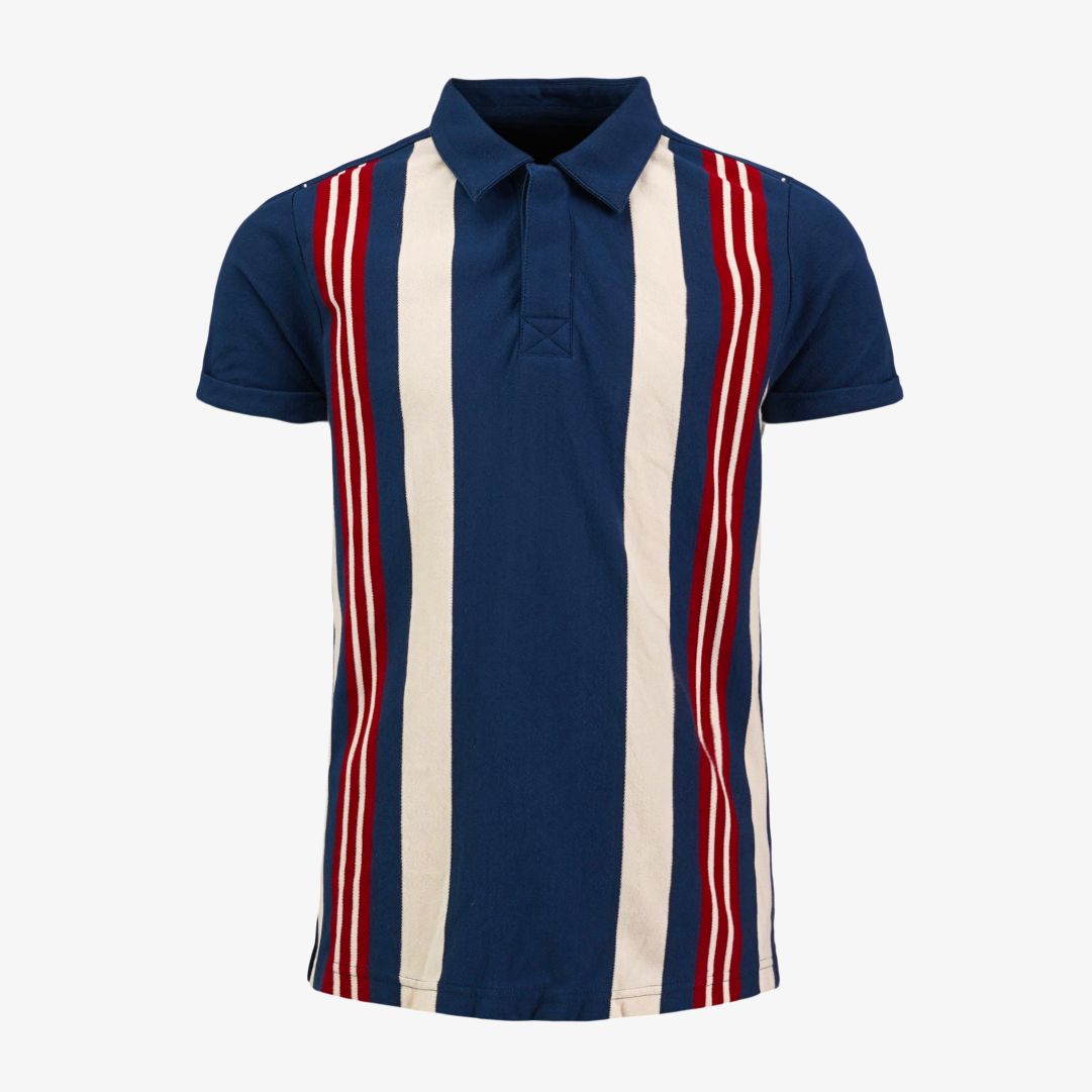 JR Yawl Polo, Acara Blue Stripe En klassisk bomullspiké i ny tappning som tillför en cool retroprägel
