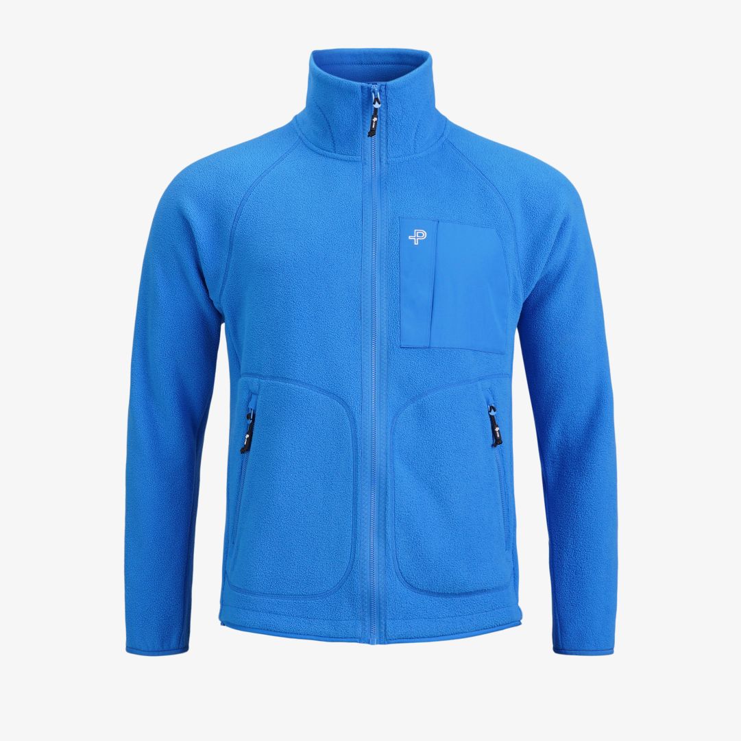 Loft Zip, Blue Poppy Solid Mångsidigt och värmande mellanlager i mjuk stretchig fleece