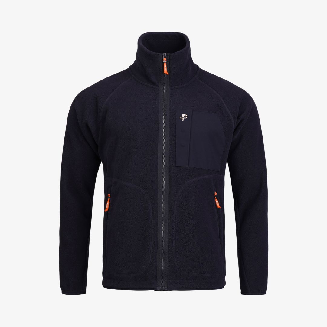 Loft Zip, Dk Navy Solid Mångsidigt och värmande mellanlager i mjuk stretchig fleece