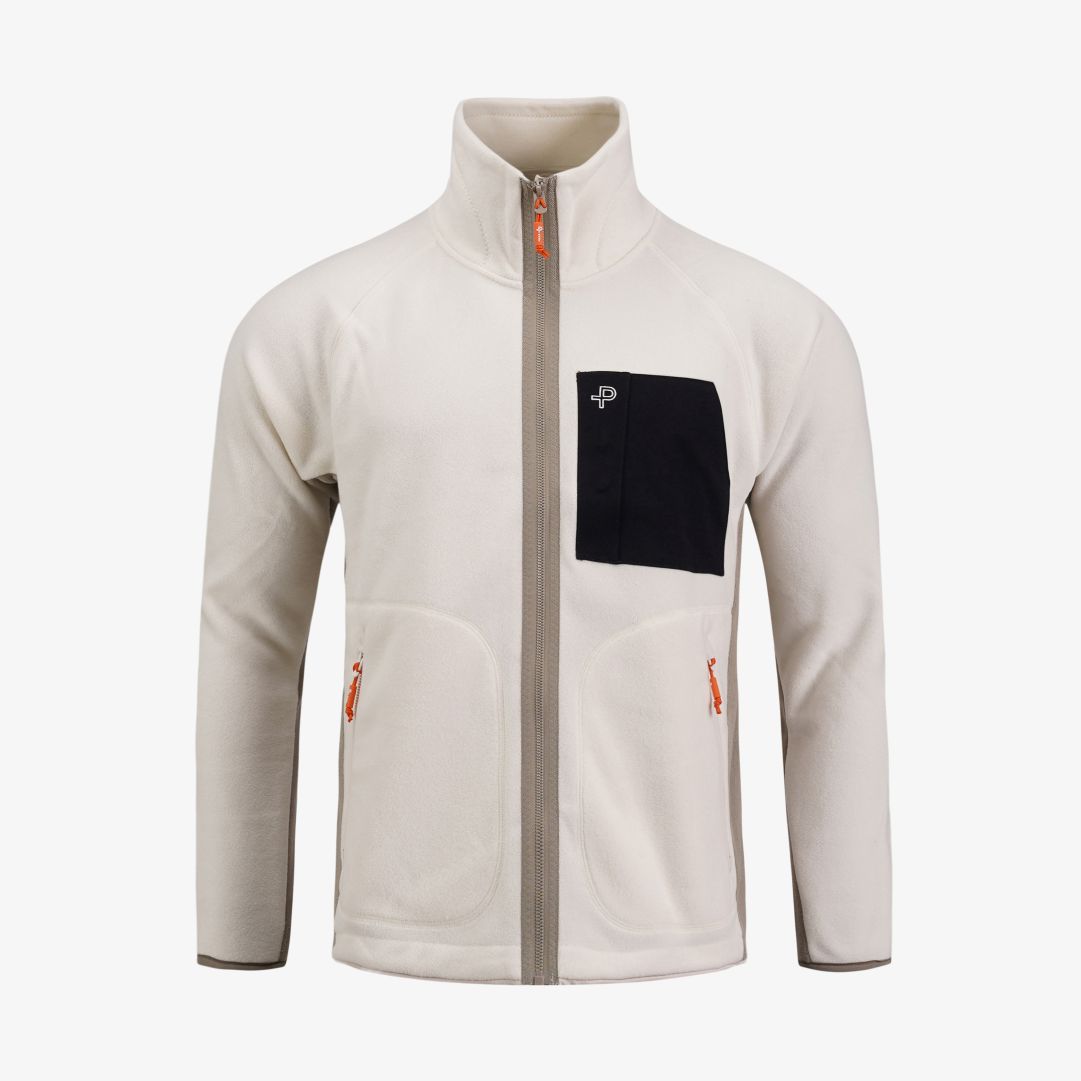 Loft Zip, Bleached Sand Mångsidigt och värmande mellanlager i mjuk stretchig fleece