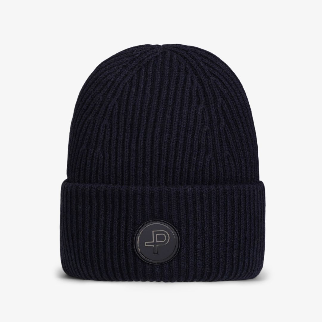 Mons Knitted Hat, Dk Navy Blue Varm och skön stickad mössa tillverkad i en blandning av bomull och kashmir