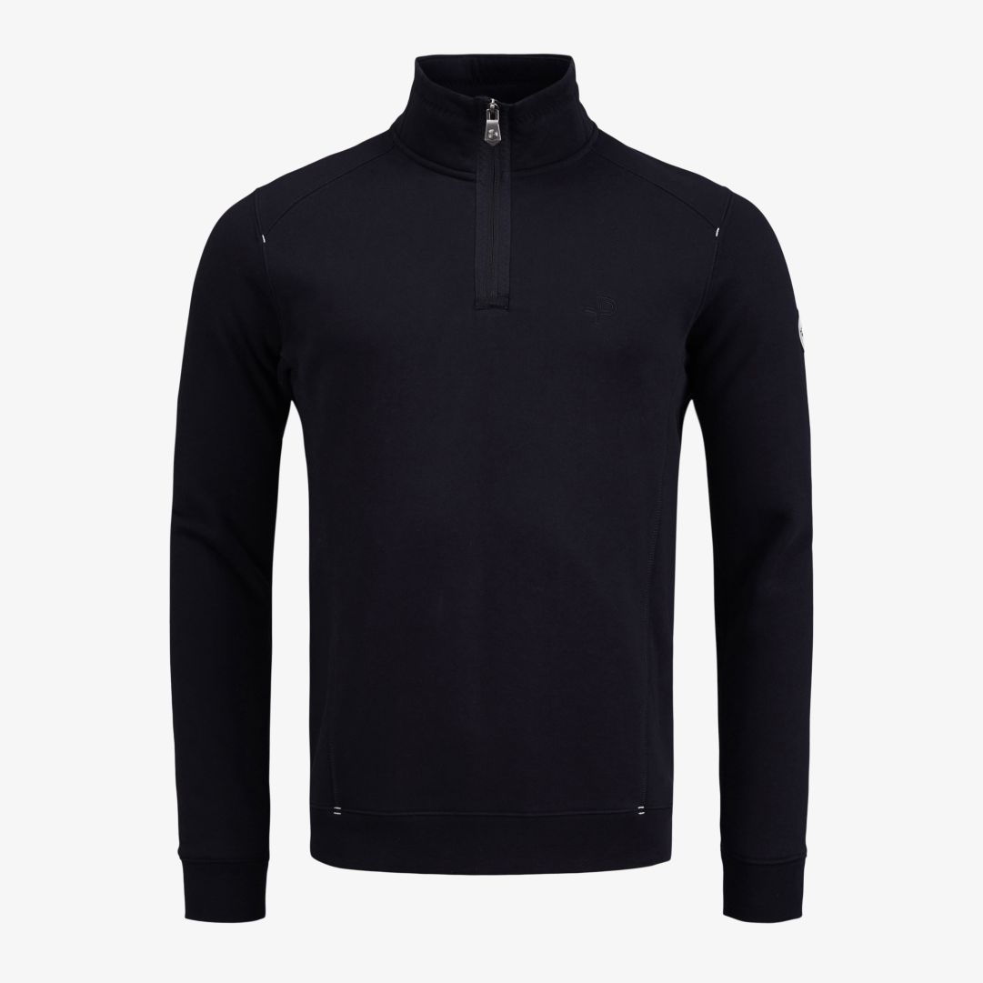 P-Half Zip, Dk Navy Blue Denna herrtröja är tillverkad i en blandning av bomull och polyester, och har en normal passform