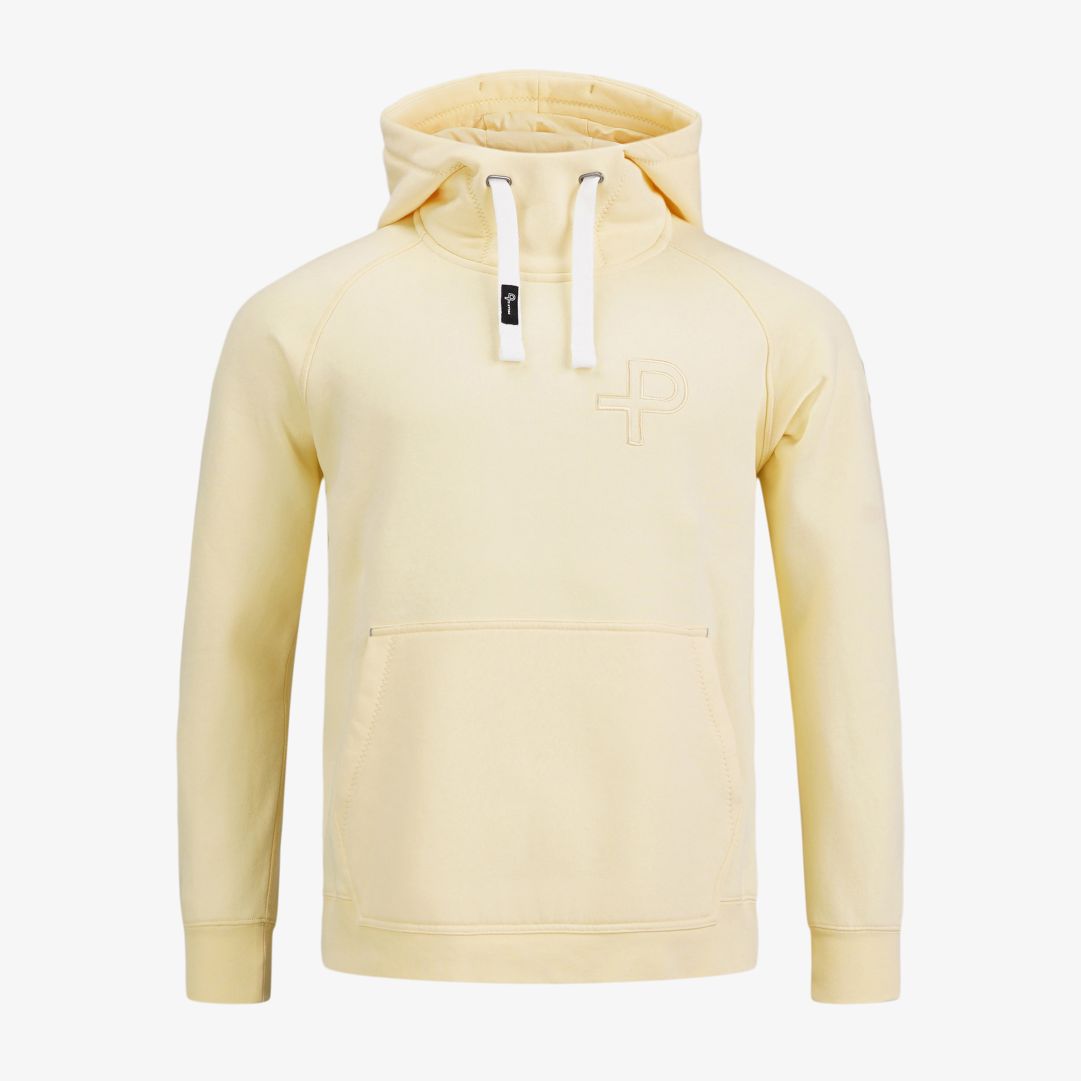P-Snug Unisex Hoodie, Radura Yellow Avslappnade P-Snug Unisex Hoodie har fodrad huva med dragsko och hög krage,  känguruficka, breda muddar, dekorativ