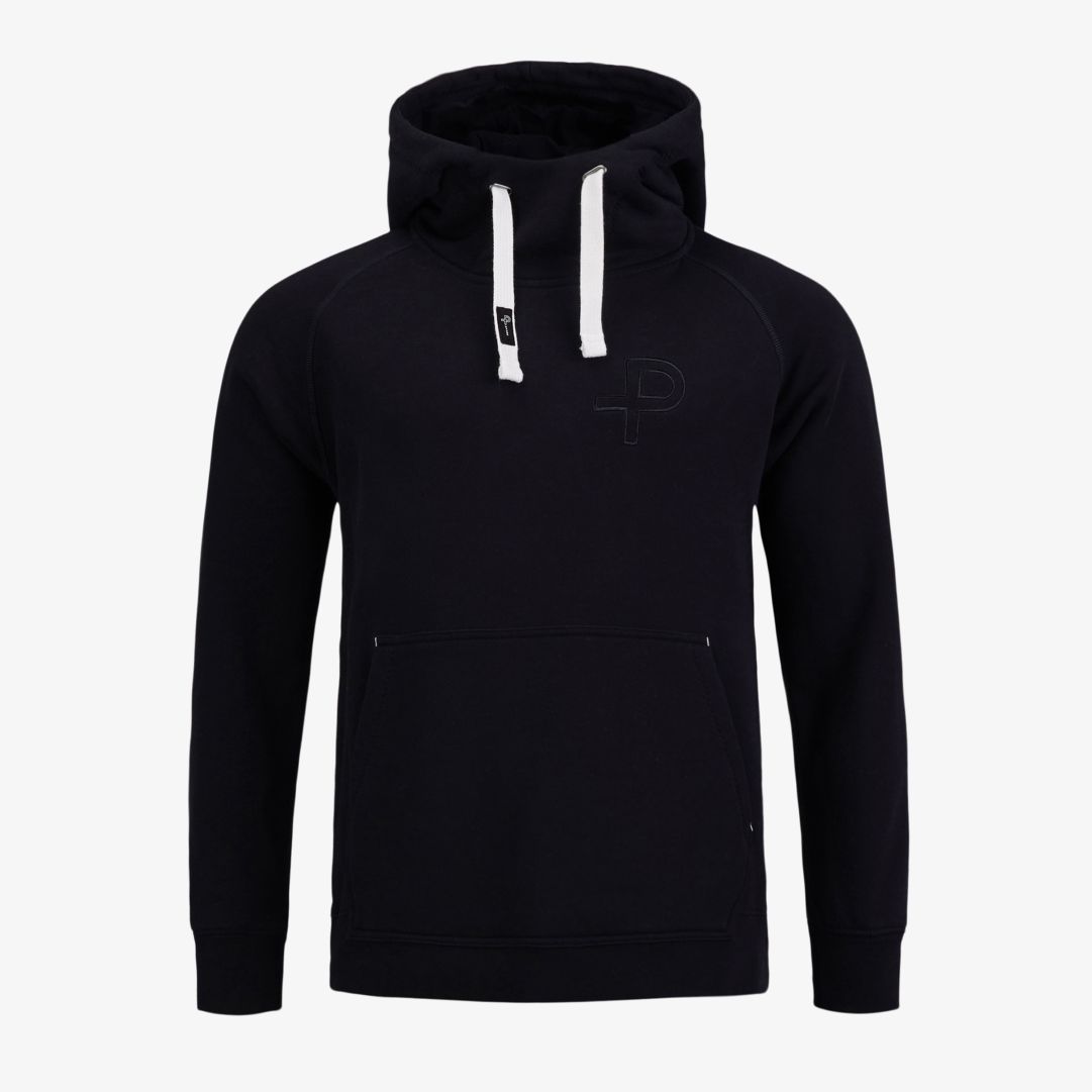 P-Snug Unisex Hoodie, Dk Navy Blue Avslappnade P-Snug Unisex Hoodie har fodrad huva med dragsko och hög krage,  känguruficka, breda muddar, dekorativa