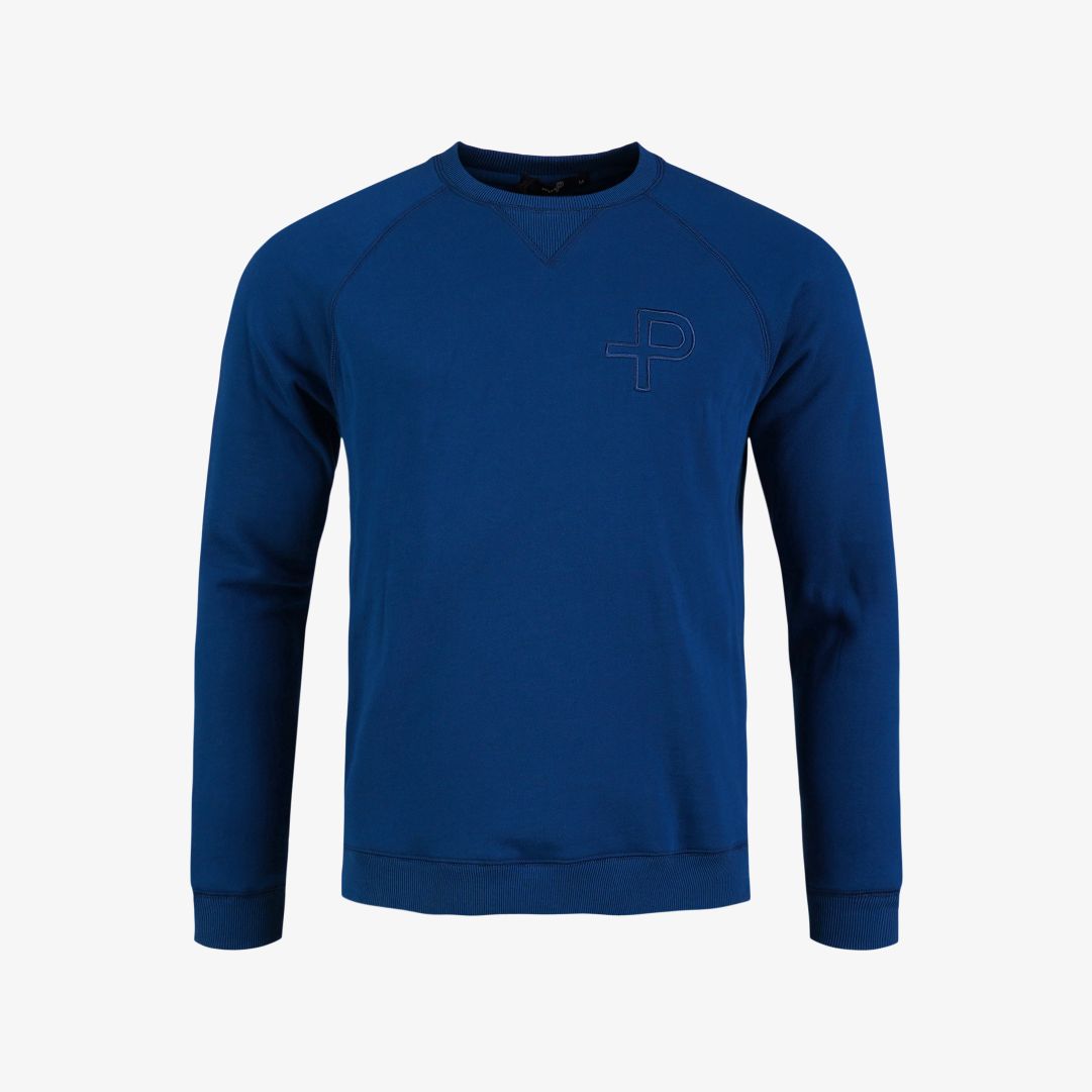 P-sweatshirt, Delft Blue P-Sweatshirt är tillverkad i en mjuk bommullsblandning med borstad insida för en mjukare känsla