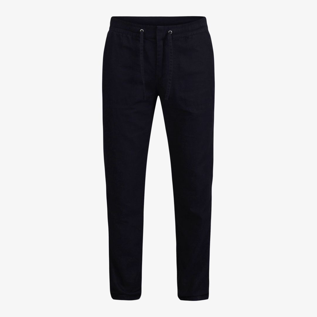 Staple pants, Dk Navy Blue Avslappnade linnebyxor gjorda i bomulls och linnemix - perfekt att ha på sommarfesten och att packa ner i semesterväskan