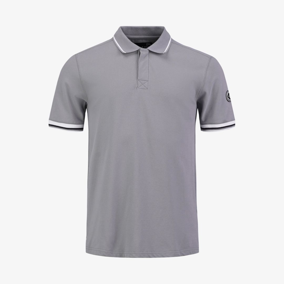 Tide Polo, Kia Grey Klassisk kortärmad piké med kontrastfärgade detaljer på kragen och ärmarna och Pelle P-brodyr på ärmen
