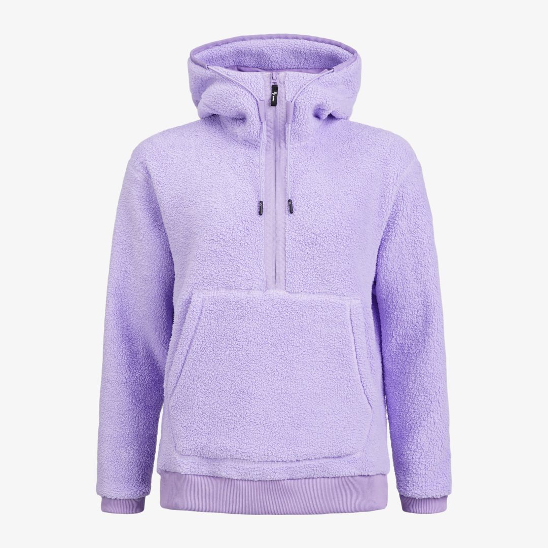 W Cormo Half Zip Hoodie, Catleya  Denna fleecehoodie är tillverkad av polyesterpile och har en avslappnad passform