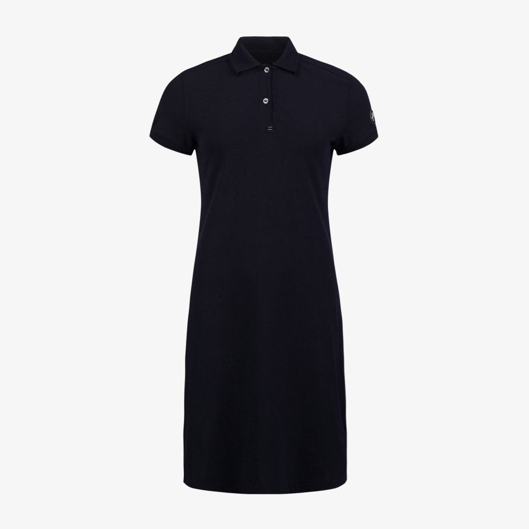 W Crew Polo Dress, Dk Navy Blue Kortärmad pikéklänning med lika omsorgsfullt designade som diskreta detaljer