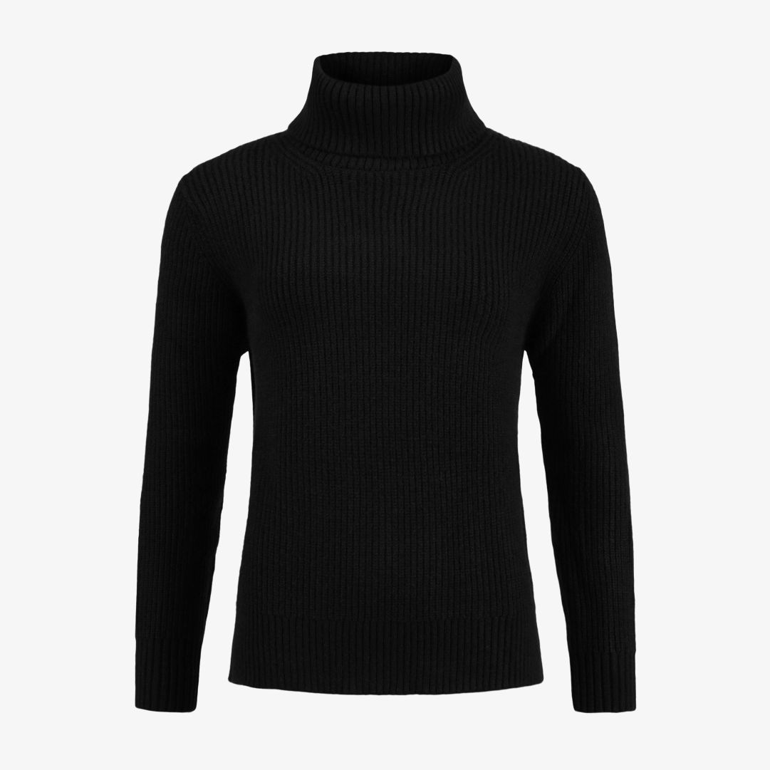 W Essen sweater, Ink Ribbstickad tröja med dubbelvikt polokrage och en Pelle P-logo i metall på vänster ärm