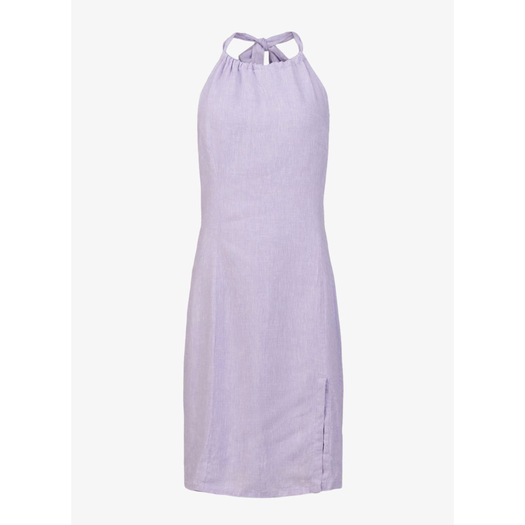W Linen Halterneck Dress, Catleya Mélange Helfodrad klänning tillverkad i linne med en feminin passform, hög halterneck med justerbara knytband och do