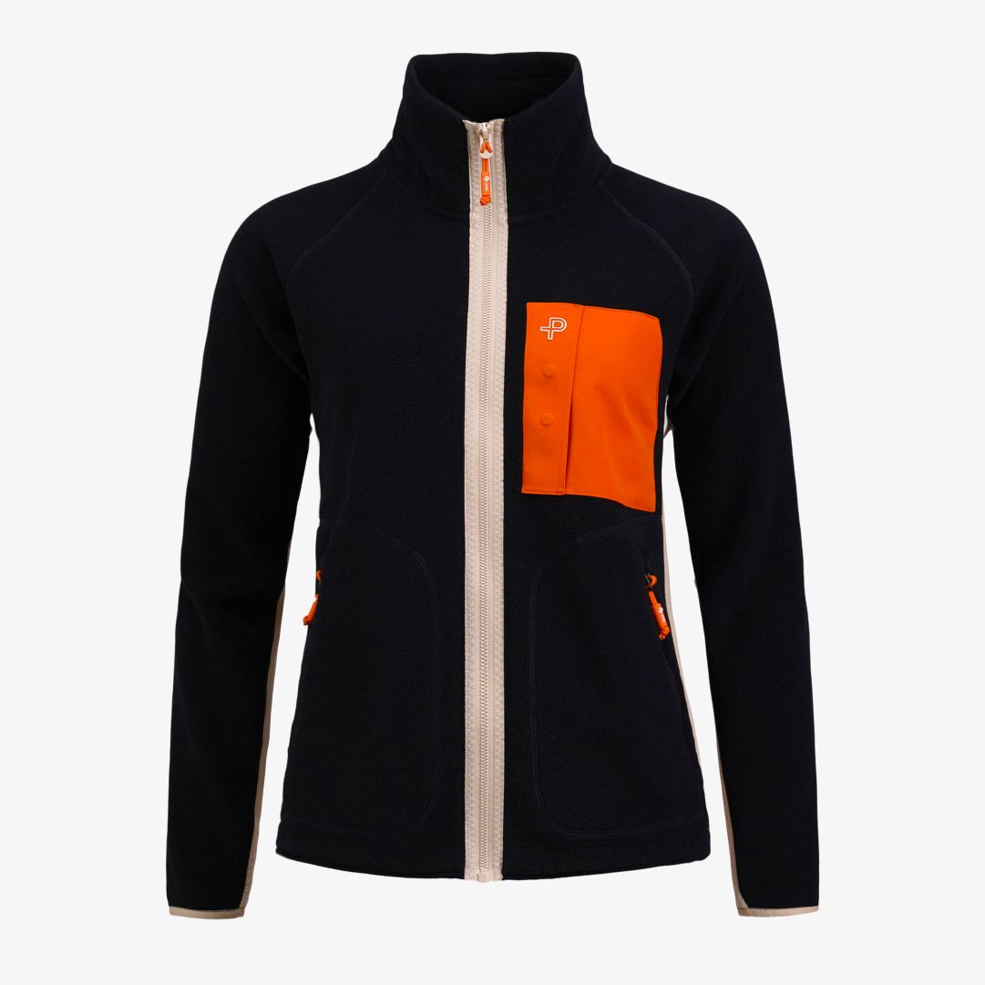 W Loft zip, Dk Navy Blue Mångsidigt och värmande mellanlager i mjuk stretchig fleece