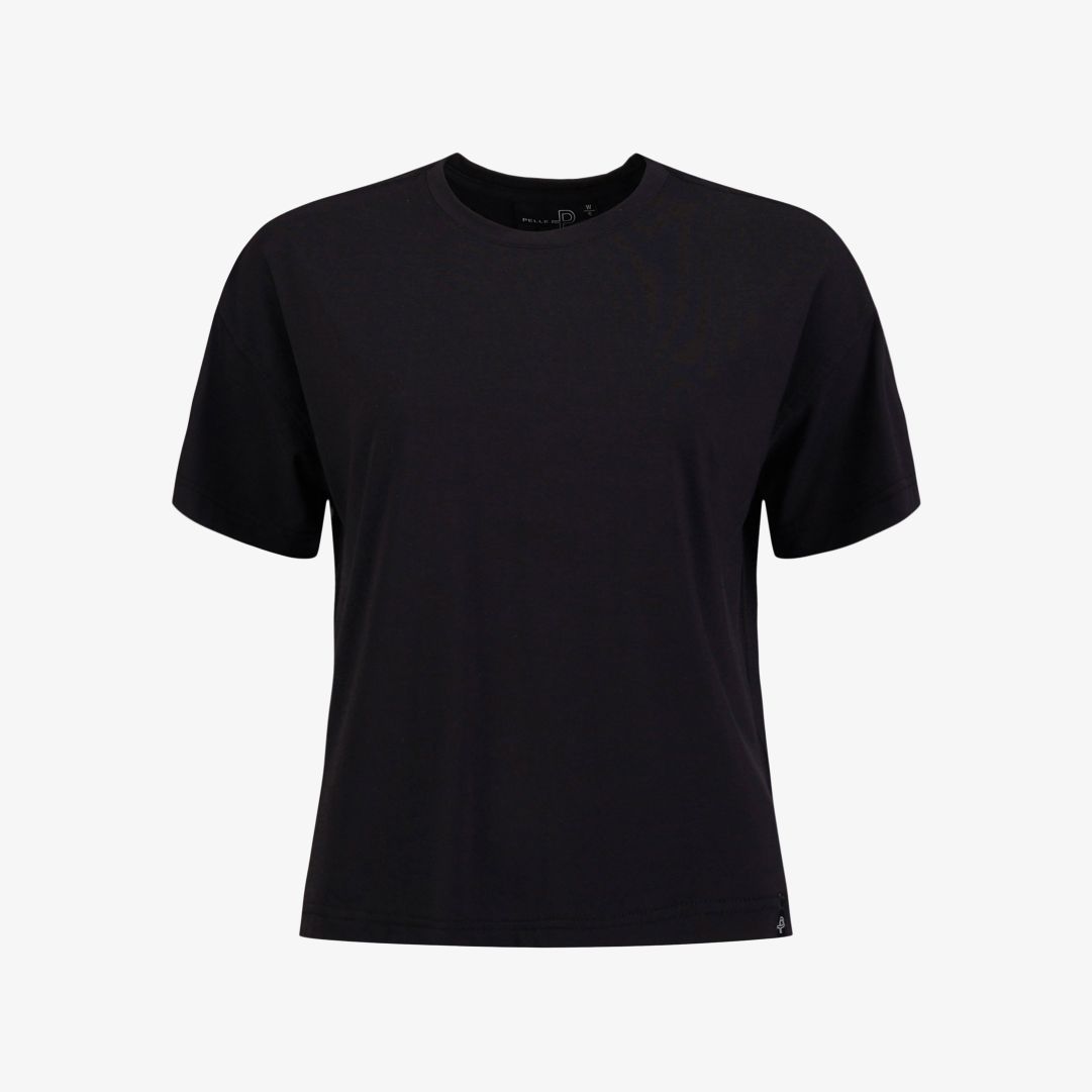 W Napo Tee, Ink Avslappnad dam t-shirt i jersey med Pelle P-detalj i nacken