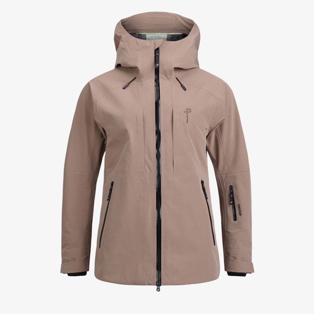 W Notch ski jacket, Toffee Denna skidjacka är tillverkad i ett 100% återvunnet material med Hi:RES® 20K3L-stretchmembran som är både vind- och vattent