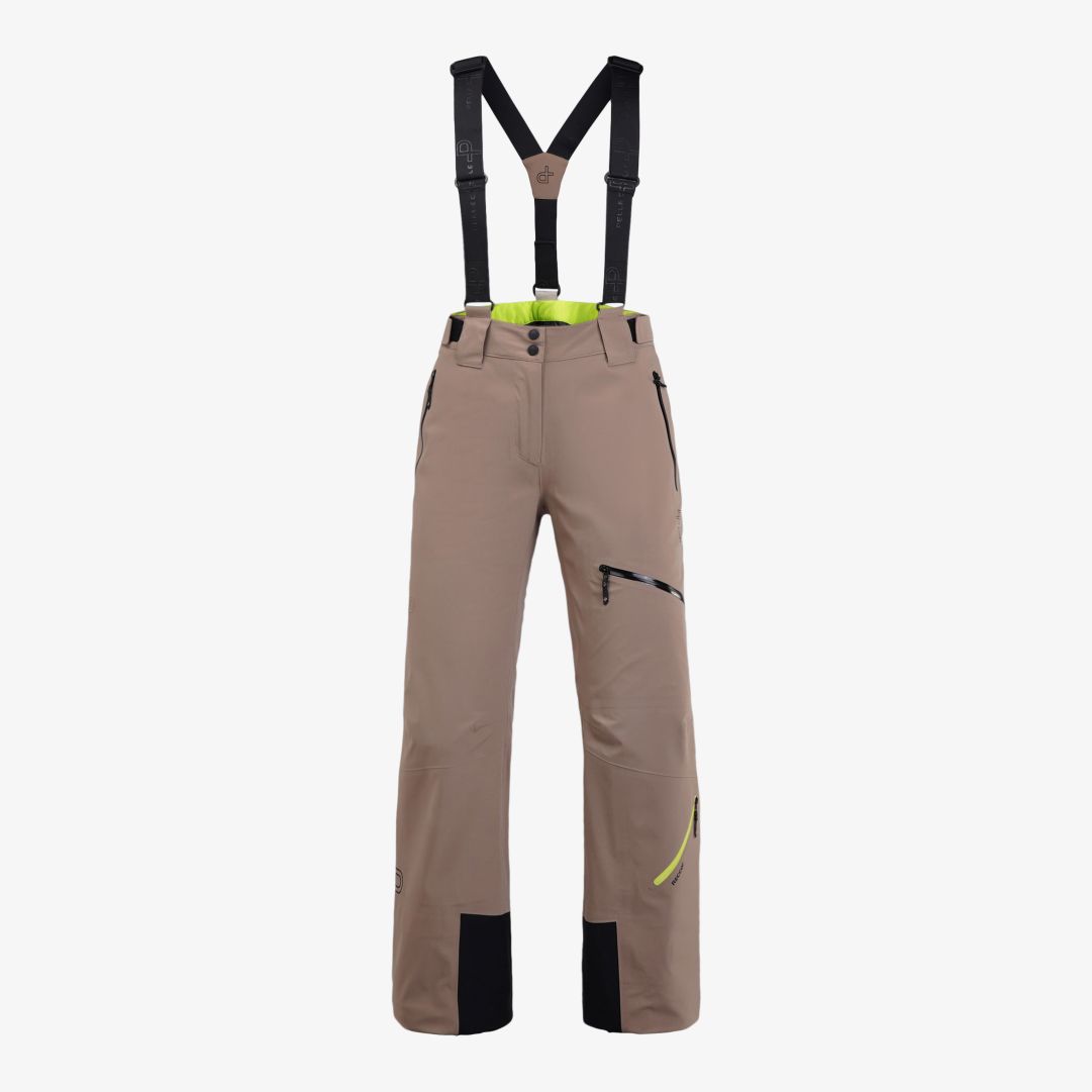 W Notch Ski pants, Toffee Dessa skidbyxor är tillverkade i ett 100% återvunnet ripstop material med Hi:RES® 20K3L-stretchmembran för att ge ett vindtä