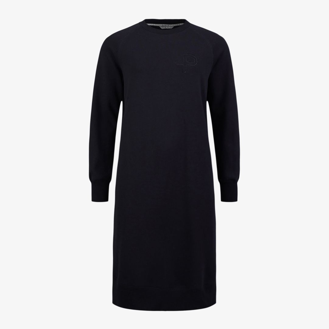 W P-Sweatshirt Dress, Dk Navy Blue Sköna P-Sweatshirt Dress har en avslappnad passform, fickor i sidorna, breda muddar, dekorativa sömmar, karaktärist