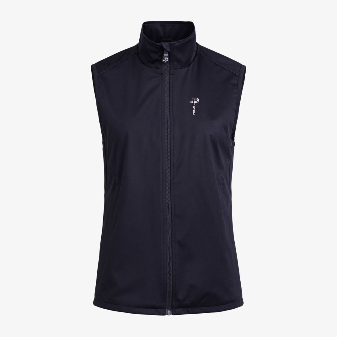 W Softshell Vest, Dk Navy Blue Väst i vattenresistent och andningsbar Softshell med stretchmembran och meshfoder