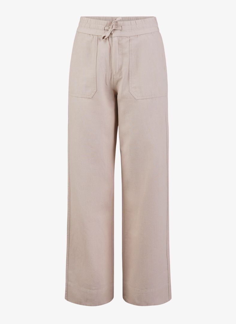 W Staple pants, Macadamia milk Vida och avslappnade byxor tillverkade i en luftig bomulls och linnemix