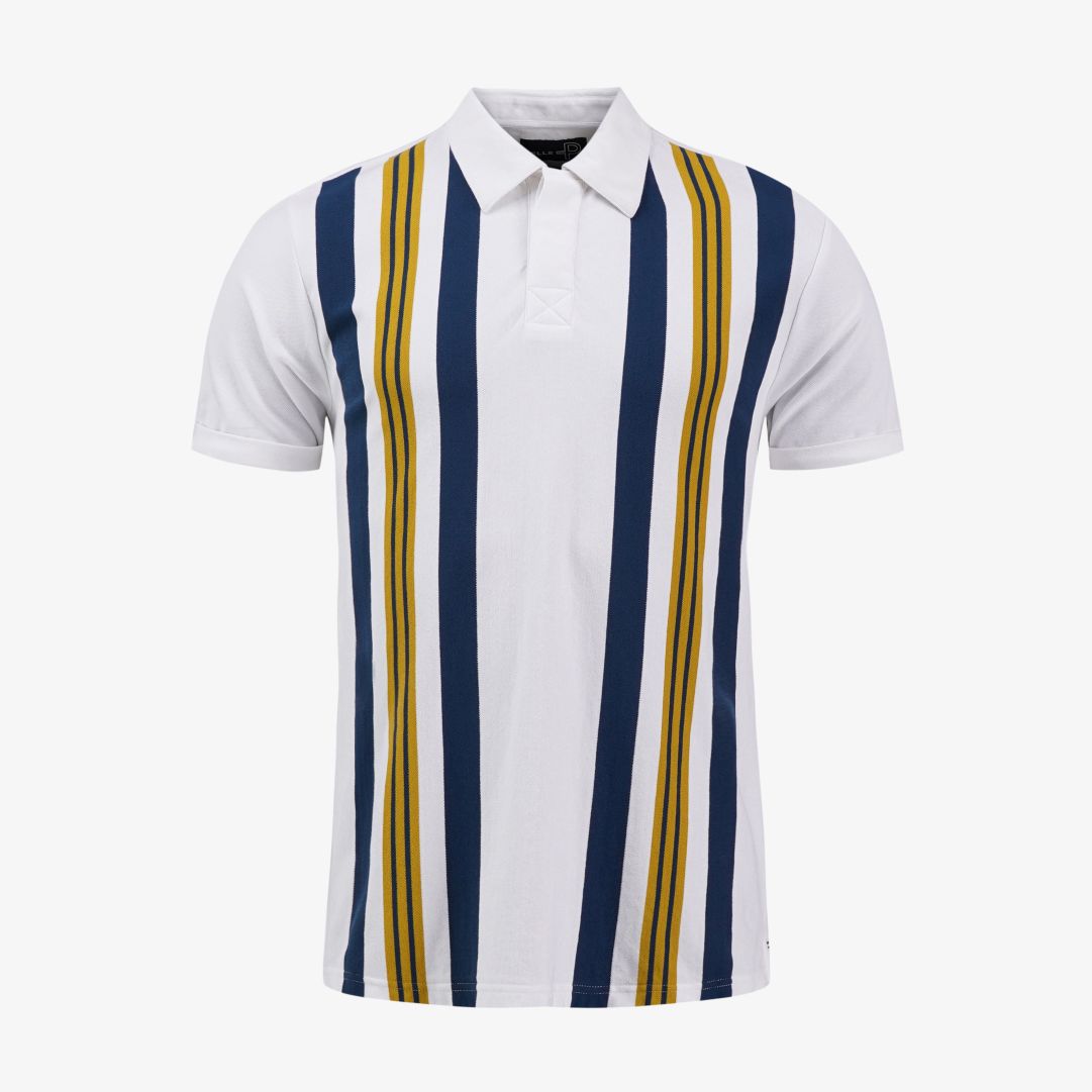 Yawl Polo, White Stripe En klassisk bomullspiké i ny tappning som tillför en cool retroprägel