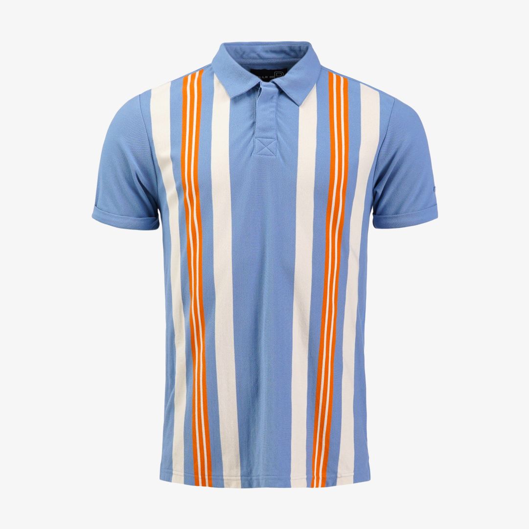 Yawl Polo, Forget-me-not Stripe En klassisk bomullspiké i ny tappning som tillför en cool retroprägel