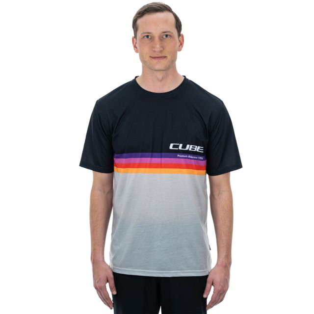 CUBE Organic T-Shirt Logo Stripes #12254