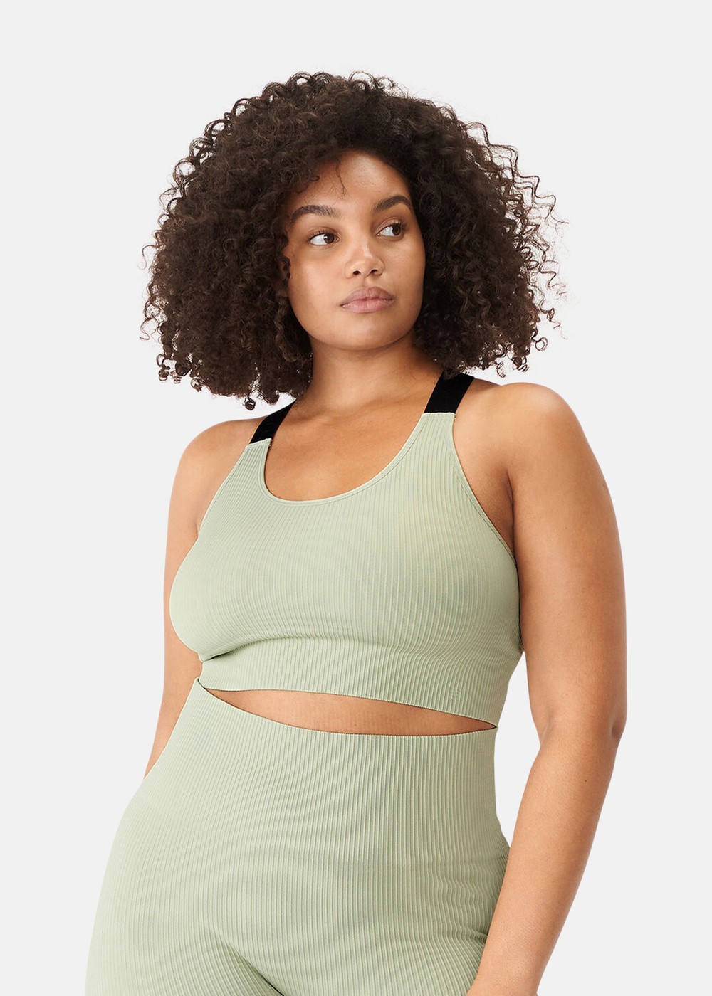 Seamless Rib Sportsbra, Desert Sage, M-L,  Löparkläder
