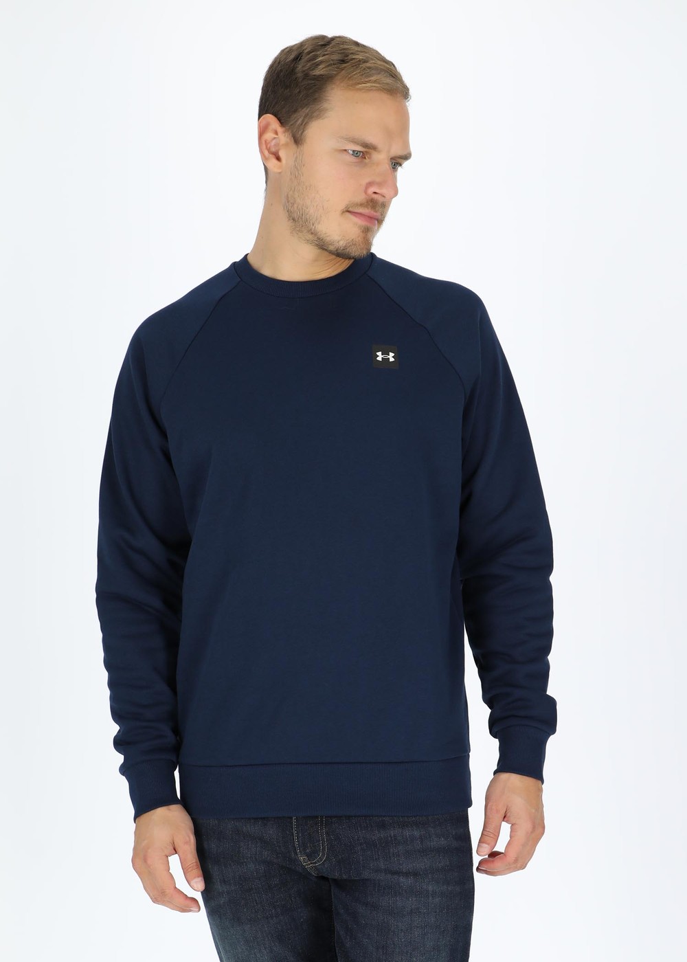 Ua Rival Fleece Crew, Academy, M,  Sweatshirts