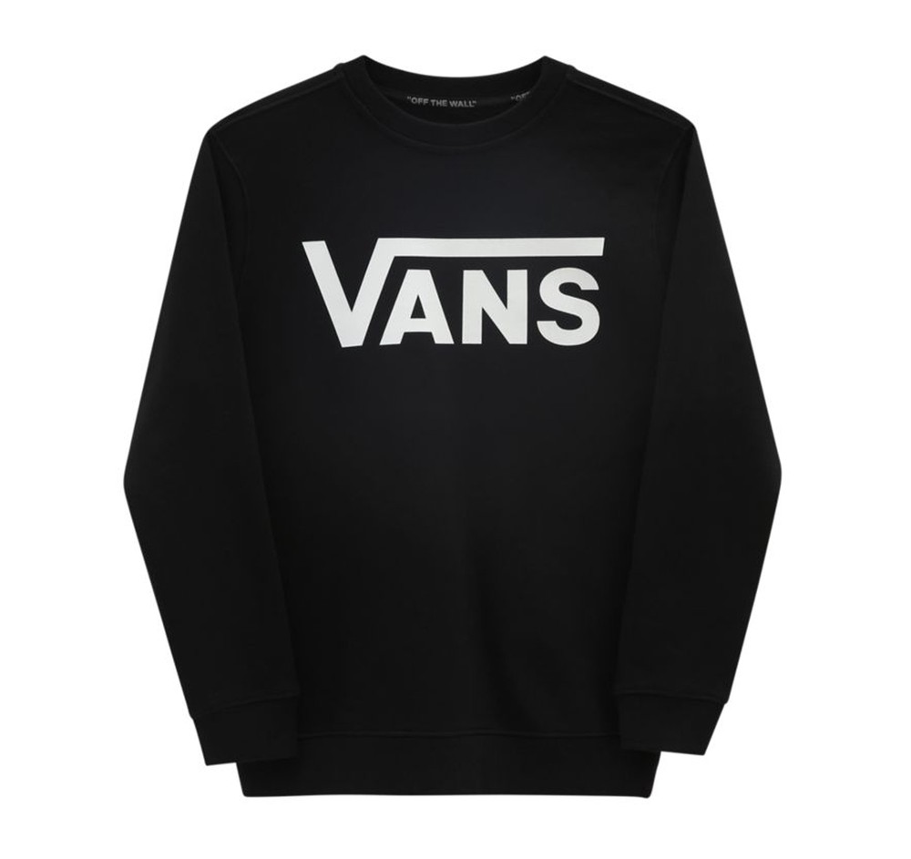 Vans Classic Crew Boys, Black/White, S,  Sweatshirts