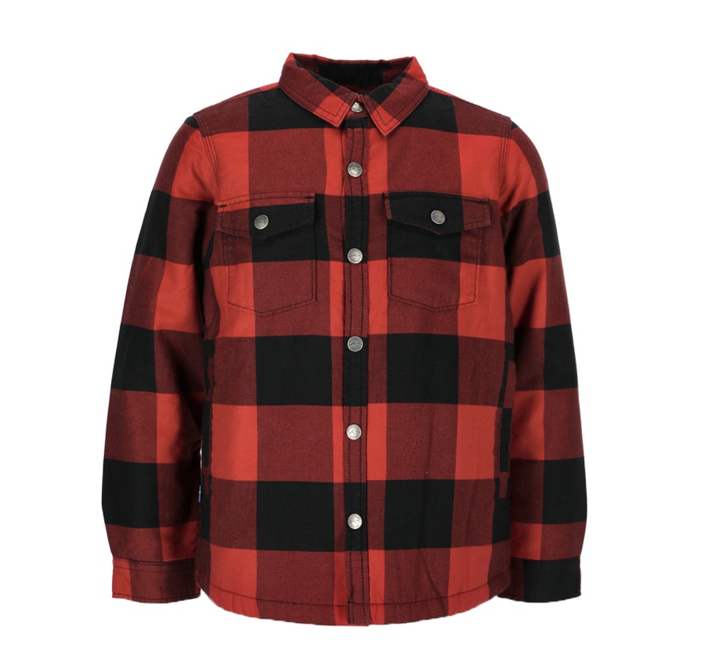 Forest Pile Shirt Jr, Red/Black, 130,  Långärmade Skjortor