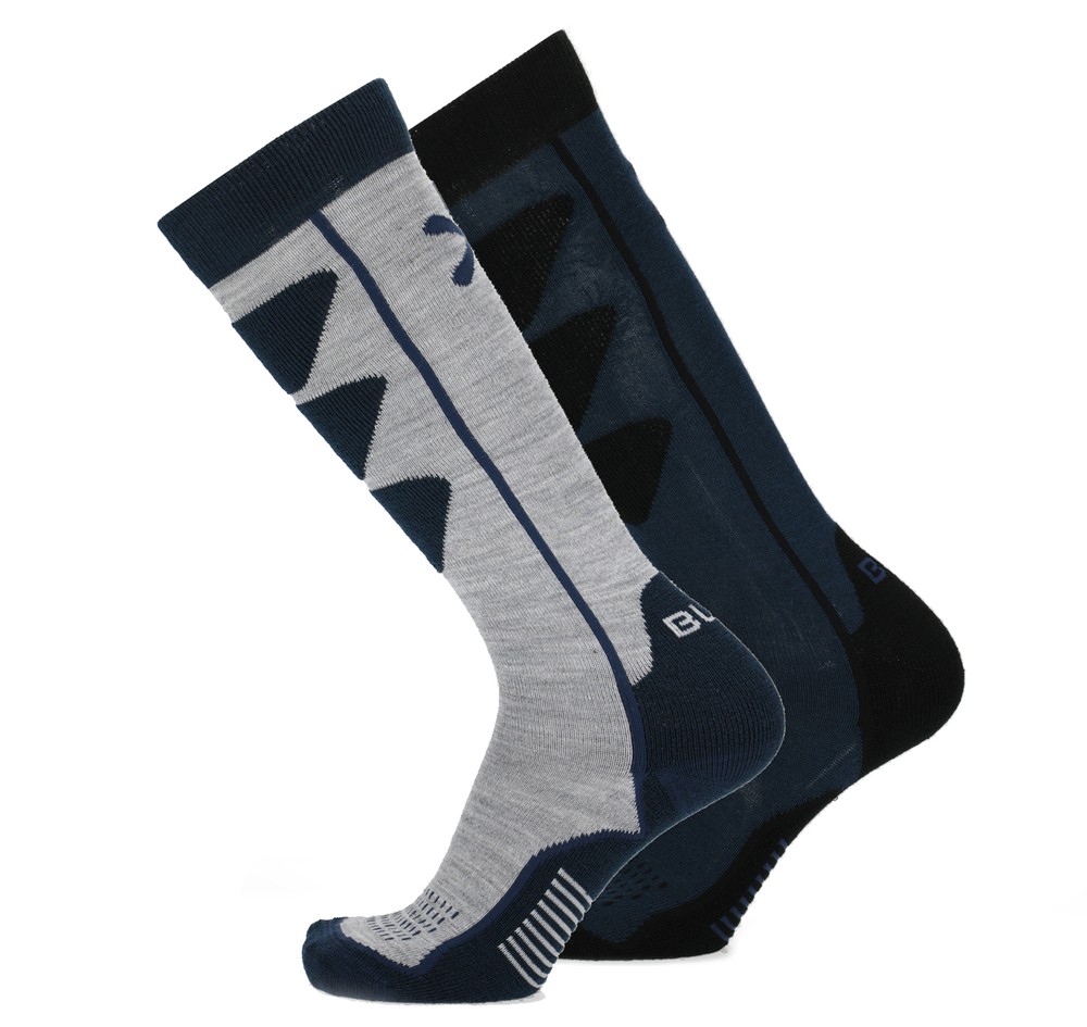 2pk Alpine Ski Sock, Denim, L,  Skidstrumpor